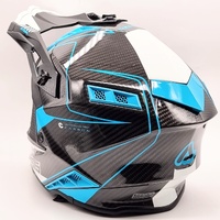 Acerbis Steel Carbon Motocross Helmet Blue White Offroad Dirt Bike XL