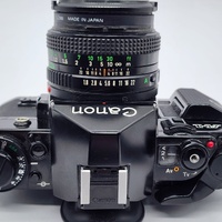 Canon Vintage A-1 35mm SLR Film Camera FD 50mm f/1.8 Lens 1984 Olympic Games Cap