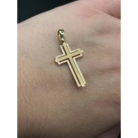  Unisex 9ct Yellow Gold Religious Cross Pendant