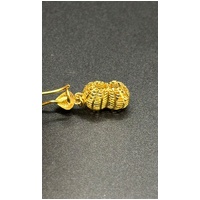 Ladies 21ct Yellow Gold Peanut Design Dangle Earrings