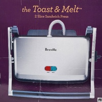 Breville the Toast and Melt Compact 2 Slice Sandwich Press BSG220BSS