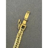 Unisex 18ct Yellow Gold Tight Curb Link Bracelet