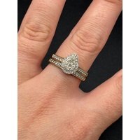 Ladies 9ct Yellow Gold Diamond Bridal Ring Set