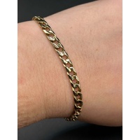 Unisex 10ct Yellow Gold Curb Link Bracelet