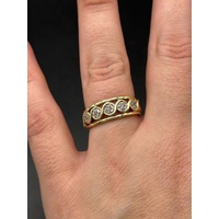 Ladies 9ct Yellow Gold Diamond Cluster Ring
