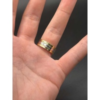 Ladies 18ct Three Tone Gold Stack Ring 