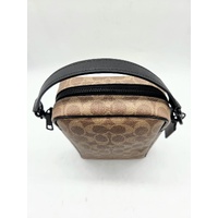 Coach CET69 C2654 Tristan Crossbody Bag 14 Signature Canvas Brown Dust Bag COA