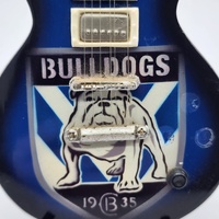 BULLDOGS Miniature Guitar Blue Black Collectible Display Model