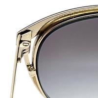 BVLGARI BV6083 2018/8G Womens Cat Eye Sunglasses Black Pale Gold Grey Italy