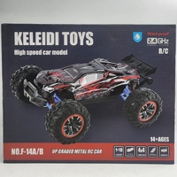 KELEIDI TOYS F-14A 1/10 4WD High Speed Metal Upgraded RC Car 2.4GHz 3 Batteries