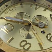 NIXON The 51-30 Chrono Gold Tone Mens Watch 300M Stainless Steel 
