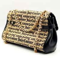 Juicy Couture The Glam Shoulder Bag Gold Bronze Heart Chain Handbag