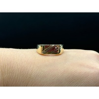 Mens 9ct Yellow Gold Diamond Signet Ring