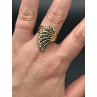 Ladies 9ct Yellow Gold Cubic Zirconia Ring