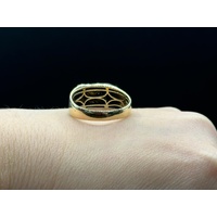 Mens 9ct Yellow Gold Diamond Signet Ring