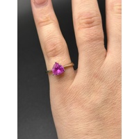 Ladies 18ct White Gold Pink Gemstone Ring