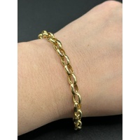 Ladies 9ct Yellow Gold Oval Belcher Link Bracelet