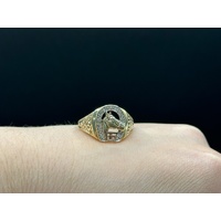 Men’s 9ct Yellow Gold 0.10ct Diamond Horse Head & Horseshoe Ring