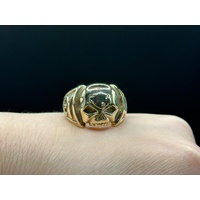 Men’s 9ct Yellow Gold Harley-Davidson Skull Ring