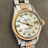 Vintage Rolex Datejust Lady 6517 26mm 18K Rose Gold Automatic MOP Diamond Dial