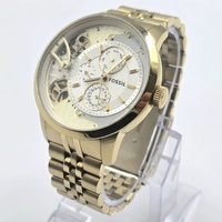 Fossil Townsman ME1137 Men's Gold-Tone Hybrid Quartz Automatic Skeleton Watch