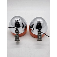 Harley-Davidson Front Rear Turn Signals Amber Chrome USA Made 4pc