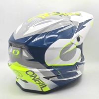 O'Neal 3 Series MX607 Motocross Helmet Small White Blue Neon Dirt Bike