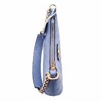 GUESS Dita Logo Shoulder Bag Handbag Blue Periwinkle Chain PU New with Tag