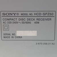 Sony CMT-SPZ50 Micro Hi-Fi Stereo System 3 CD Changer Cassette MP3 Aux