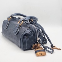 Chloe Paddington Navy Blue Leather Shoulder Bag Gold Hardware Padlock + COA