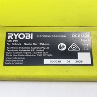RYOBI OCS1825 18V ONE+ 25cm Cordless Chainsaw Battery Charger Kit