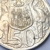 1966 Australian Round 50 Cent Coin 80% Silver Royal Australian Mint Elizabeth II