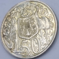 1966 Australian Round 50 Cent Coin 80% Silver Royal Australian Mint Elizabeth II
