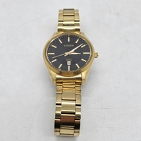 Citizen Mens Quartz Watch Gold Tone Black Dial Date 100M 1112-S121451