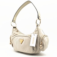 GUESS Gemma Shoulder Bag Women's Taupe Recycled Nylon Handbag EYG839517