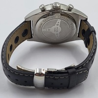 Tissot PRS 516 Men's Quartz Chronograph Watch Black Dial Leather Strap