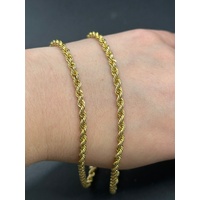 Unisex 14ct Yellow Gold Twist Rope Necklace