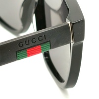 Gucci GG0010S 001 58mm Matte Black Square Sunglasses with Signature Stripe + COA