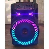 Bluetooth Karaoke Party Speaker 12 inch on wheels + Mic USB TF card Remote Control NEW