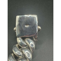 Mens 925 Sterling Silver Chunky Curb Link 362g Bracelet (New)
