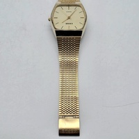 Reble Womens Quartz Watch Gold Square Case Stainless Steel Mesh RM7514