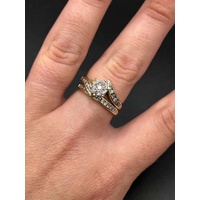 Ladies 9ct Yellow Gold Diamond Bridal Ring Set Ring