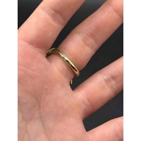 Unisex 9ct Yellow Gold Green Eyed Snake Ring 