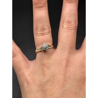 Ladies 9ct Yellow Gold Diamond Cluster Ring