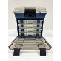 Plano 1363 Fishing Tackle Box Blue and Grey 4 Slide Out Utility Trays