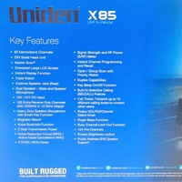 Uniden X85 5W UHF CB Radio DIN Mount 80 Channels ANC SELCALL 12/24V