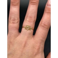Ladies 9ct Yellow Gold Lotus Flower Ring