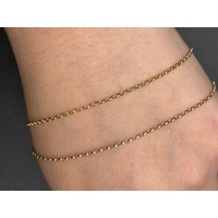 Ladies 9ct Yellow Gold Belcher Link Chain & Circle Pendant 