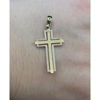  Unisex 9ct Yellow Gold Religious Cross Pendant