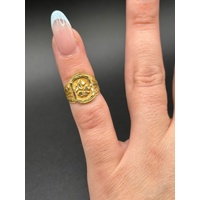 Unisex 22ct Yellow Gold Pattern Ring